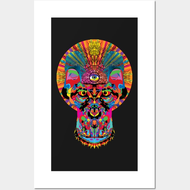 The Higher Primate - Psychedelic Mandala Wall Art by Illumin8or